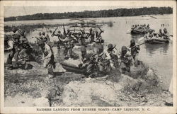 Raiders Landing from Rubber Boats Postcard