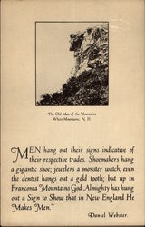 The Old Man of the Mountains, White Mountains, N.H New Hampshire Postcard Postcard