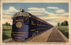 The Abraham Lincoln, First Streamlined Diesel Electric Train Between Chicago and St. Louis Postcard