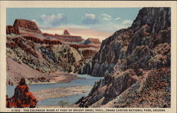 The Colorado River at Foot of Bright Angel Trail Grand Canyon National Park, AZ Postcard Postcard