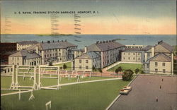 U.S. Naval Training Station Barracks Newport, RI Postcard Postcard