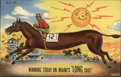 Winning Today on Miami's "Long Shot" Comic, Funny Postcard Postcard