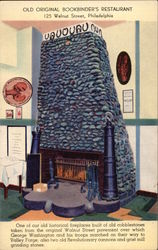 Cobblestone Fireplace, Old Original Bookbinder's Restaurant Philadelphia, PA Postcard Postcard