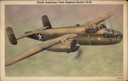 North American Twin Engined Bomber B-25 Postcard