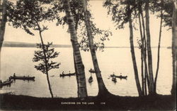 Canoeing on the Lake Postcard