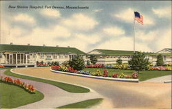 New Station Hospital Fort Devens, MA Postcard Postcard