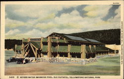 Yellowstone National Park Geyser Water Swimming Pool Postcard