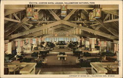 Canyon Hotel Lounge, Yellowstone National Park Wyoming Postcard Postcard