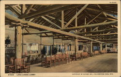 Lake Lodge Lobby Yellowstone National Park, WY Postcard Postcard