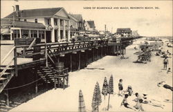 Boardwalk and Beach, Rehoboth Beach Postcard