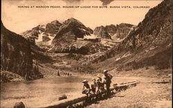 Hiking at Maroon Peaks, Round-Up Lodge for Boys Postcard