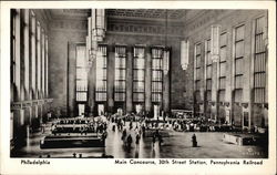 Main Concourse, 30th Street Station, Pennsylvania Railroad Philadelphia, PA Postcard Postcard