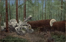 Modern Logging Tractor at Work Postcard Postcard