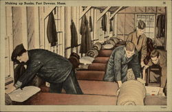 Making up Bunks, Fort Devens, Mass Postcard