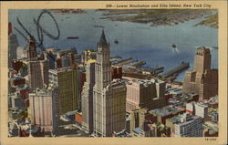 Lower Manhattan and Ellis Island Postcard