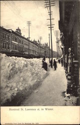 Montreal St. Lawrence St. in Winter Postcard