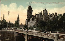 Parliament Buildings and Sappers' Bridge Ottawa, ON Canada Ontario Postcard Postcard