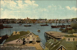 Gloucester, Mass. and Harbor Postcard