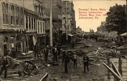 Thomas' Store, Johnston Flood Postcard