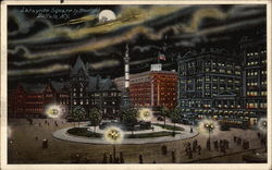 Lafayette Square by Moonlight Buffalo, NY Postcard Postcard