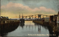 Evening on the Wishkah River Aberdeen, WA Postcard Postcard