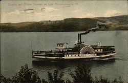 Boston and Maine Steamer on Lake Memphremagog Postcard