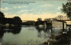 The Forks of the Red and Red Lake Rivers Grand Forks, ND Postcard Postcard