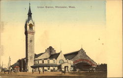 View of Union Station Worcester, MA Postcard Postcard