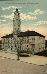 City Hall, Looking North-east Worcester, MA Postcard Postcard