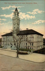 City Hall, Looking North-east Worcester, MA Postcard Postcard