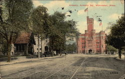 Armory, Armory Square Worcester, MA Postcard Postcard