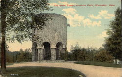 Old Stone Tower, Institute Park Postcard