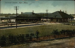 Railroad Station Ayer, MA Postcard Postcard