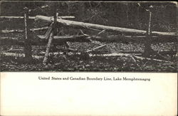 US and Canadian Boundary Line Postcard