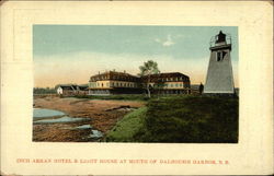 Inch Arran Hotel & Light House at Mouth of Dalhousie Harbor Postcard