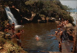 Bathers in the Waterfall Postcard