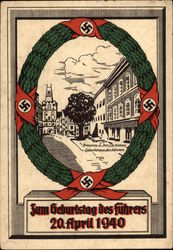 Nazi Wreath 1940 Nazi Germany Postcard Postcard