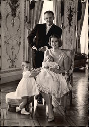 Prince Rainier III, Princess Grace, Prince Albert and Princess Caroline Royalty Postcard Postcard