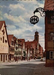 Dinkelsbühl, City View with Cobble Street Postcard