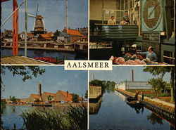 Corn Mill, Auction Clock, Flower Auction and Flower Garden Postcard