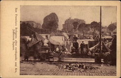 San Francisco Refugees after Earthquake and Fire, Jefferson Square California Postcard Postcard