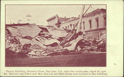 Phelan Building, Hobson's Store, After the Earthquake, April 18, 1906 San Jose, CA Postcard Postcard