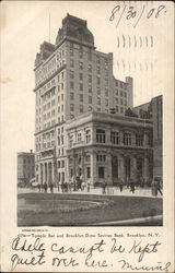 Temple Bar and Brooklyn Dime Savings Bank, Brooklyn New York, NY Postcard Postcard