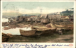 Chinese Fishing Village Postcard