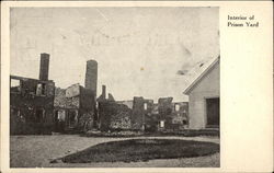 Interior of Prison Yard Postcard