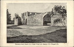 Seventy-Foot Shaft, Front Wall, Sentry and Chapel Postcard