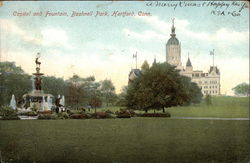 Capitol and Fountain, Bushnell Park Postcard