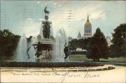 Fountain in Bushnell Park Hartford, CT Postcard Postcard