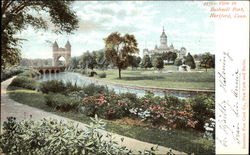 View on Bushnell Park Postcard