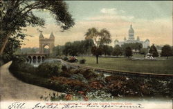 Memorial Arch, Corning Fountain & Capitol Postcard